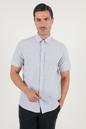 پیراهن آستین کوتاه مردانه کلاسیک طرح راه راه