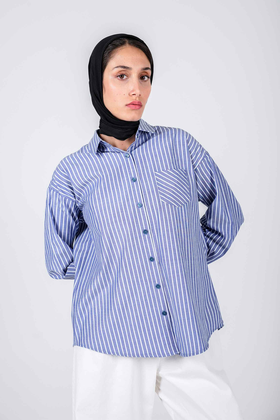 شومیز آستین بلند یقه دار زنانه بلند