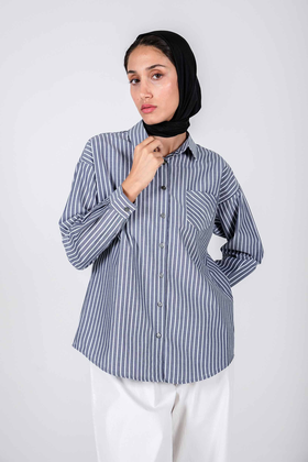 شومیز آستین بلند یقه دار زنانه بلند