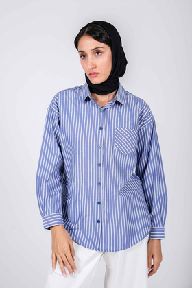 شومیز آستین بلند یقه دار زنانه بلند