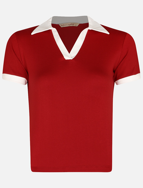 تیشرت آستین کوتاه یقه دار زنانه