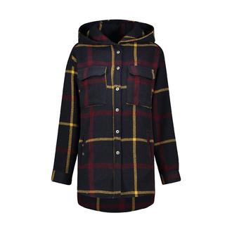 پیراهن چهارخانه کلاهدار زنانه - 