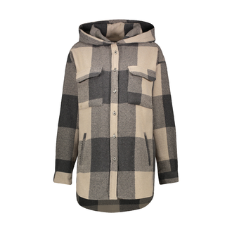 پیراهن چهارخانه کلاهدار زنانه - 