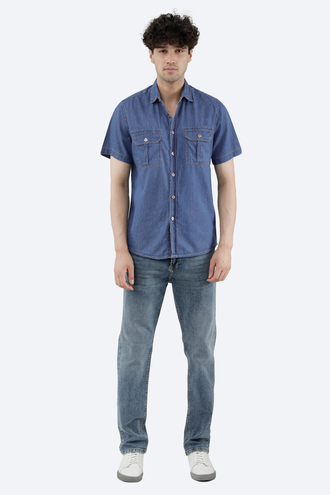 پیراهن آستین کوتاه مردانه جین - 