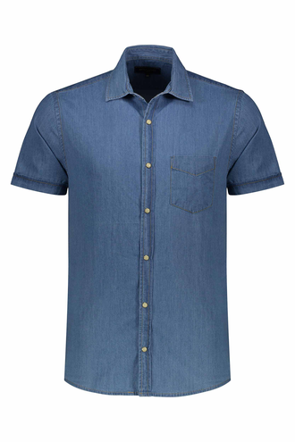 پیراهن آستین کوتاه جین مردانه - 