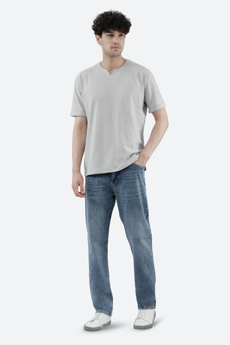 تیشرت آستین کوتاه مردانه یقه کوبایی - 