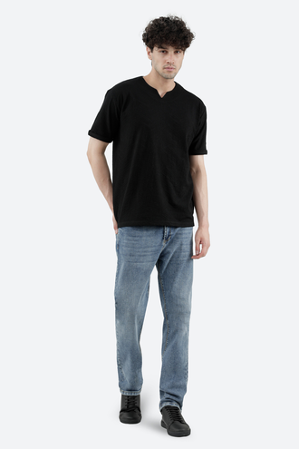 تیشرت آستین کوتاه مردانه یقه کوبایی - 