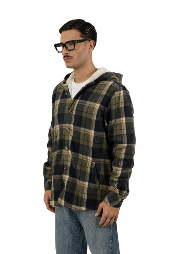 کاپشن کلاهدار مردانه پشمی - 