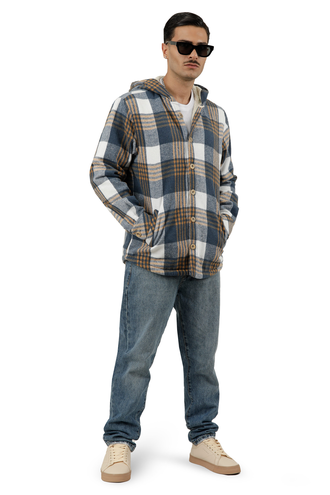 کاپشن کلاهدار مردانه پشمی - 