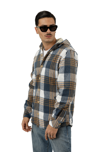 کاپشن کلاهدار مردانه پشمی - 