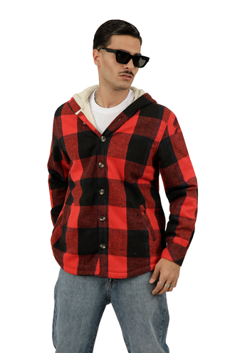 کاپشن کلاهدار مردانه پشمی - 