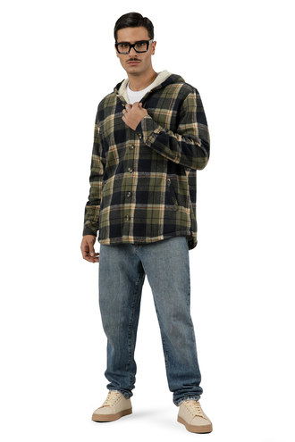 کاپشن کلاهدار مردانه پشمی - 