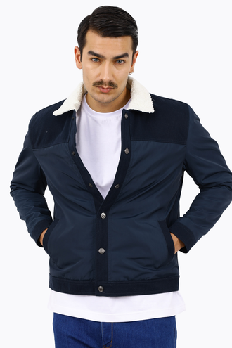 کاپشن شمعی مردانه یقه تدی - 