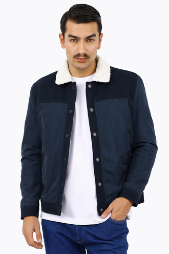 کاپشن شمعی مردانه یقه تدی - 