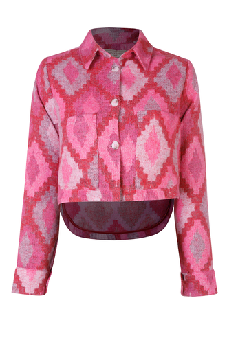 کت پشمی زنانه مدل کراپ - 