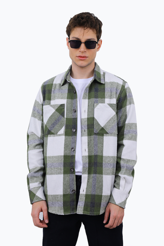 پیراهن پشمی مردانه دو جیب - 