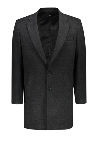 پالتو فوتر مردانه کلاسیک رنگ ذغالی - 