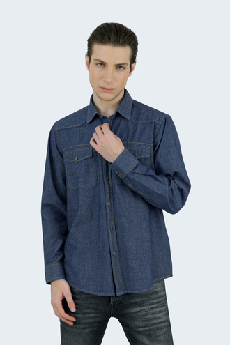 پیراهن آستین بلند مردانه جین - 