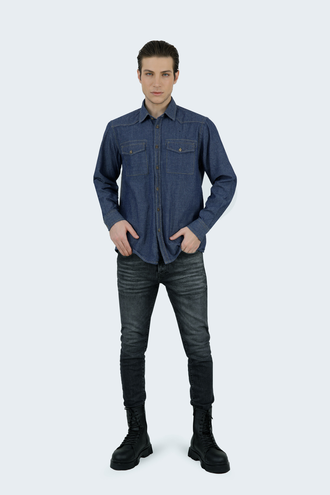 پیراهن آستین بلند مردانه جین - 