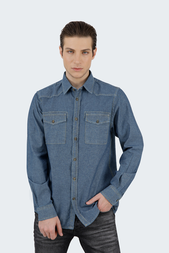 پیراهن آستین بلند مردانه جین - 