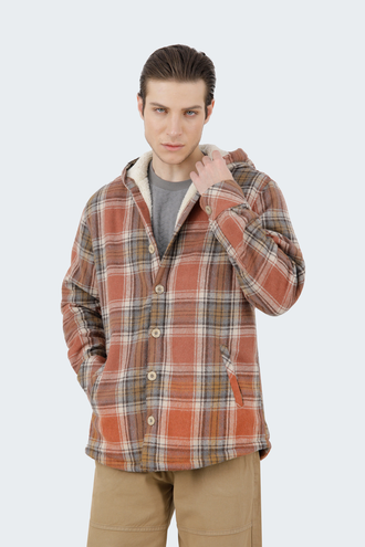 کاپشن کلاهدار مردانه پشمی - 