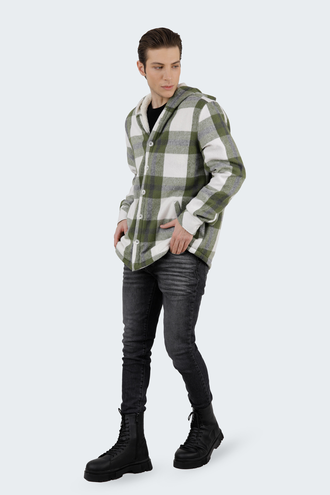 کاپشن کلاهدار مردانه پشمی - 