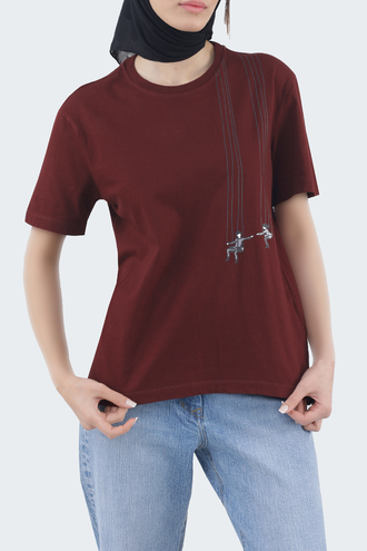 تیشرت طرح دار زنانه - 