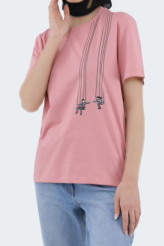 تیشرت طرح دار زنانه - 