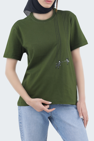 تیشرت طرح دار زنانه - 