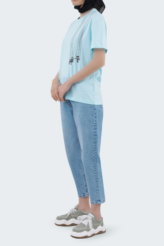 تیشرت طرح دار زنانه - 