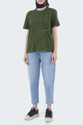 تیشرت طرح دار زنانه - 