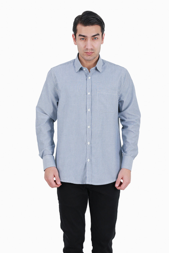 پیراهن آستین بلند نخی مردانه - 