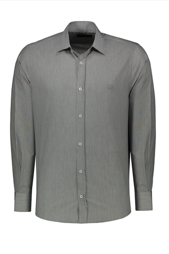 پیراهن آستین بلند نخی مردانه بدون جیب - 