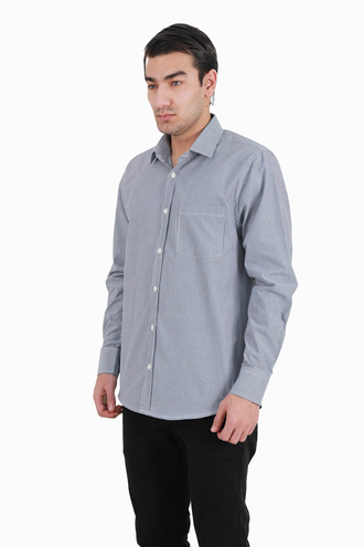 پیراهن آستین بلند نخی مردانه - 