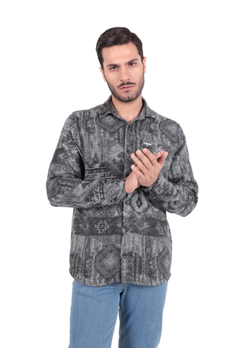 پیراهن پشمی تک جیب مردانه مدل کلاسیک - 