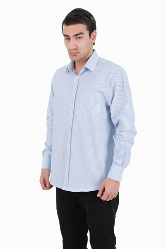پیراهن آستین بلند نخی مردانه - 