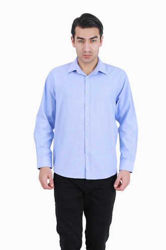 پیراهن آستین بلند نخی مردانه - 