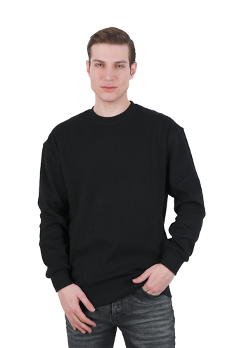 تیشرت آستین بلند یقه گرد مردانه - 