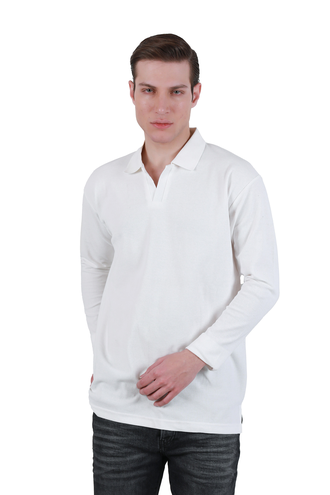 تیشرت آستین بلند مردانه یقه دار - 