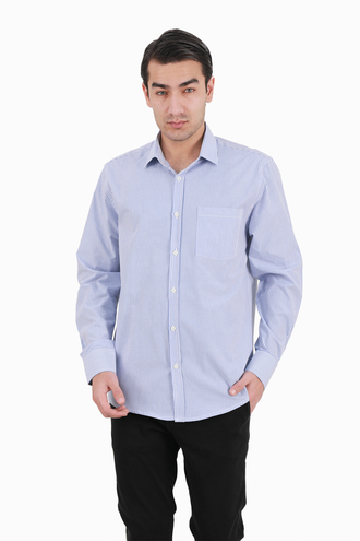 پیراهن آستین بلند نخی مردانه - 