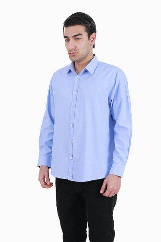 پیراهن آستین بلند نخی مردانه - 