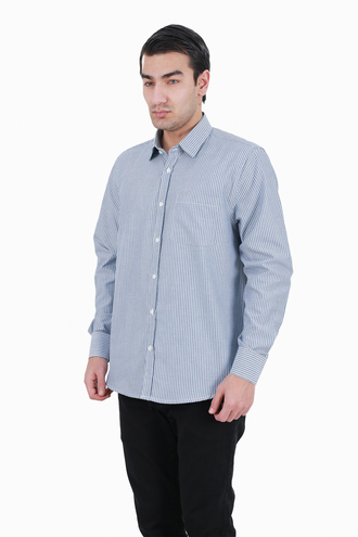 پیراهن آستین بلند نخی مردانه - 