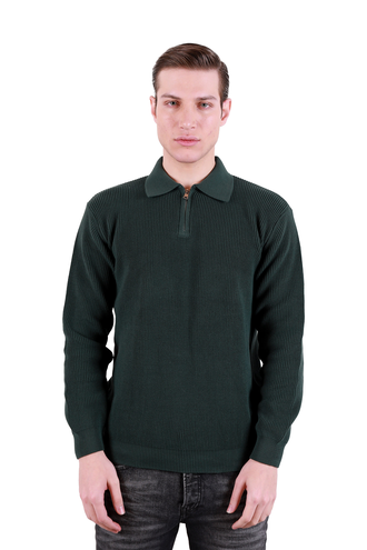 بافت یقه دار نیم زیپ مردانه - 