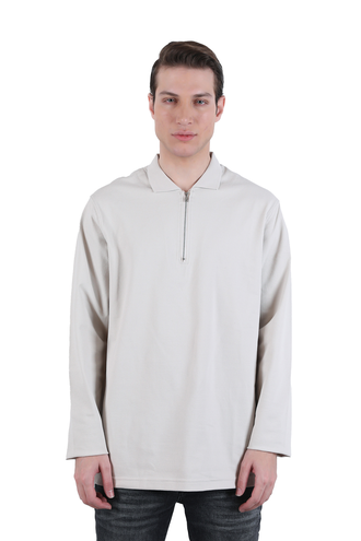 تیشرت آستین بلند جودون مردانه یقه زیپدار - 