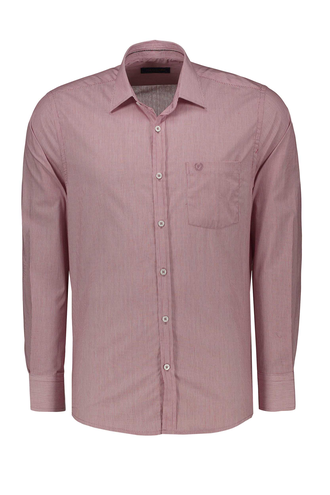 پیراهن آستین بلند نخی مردانه تک جیب - 