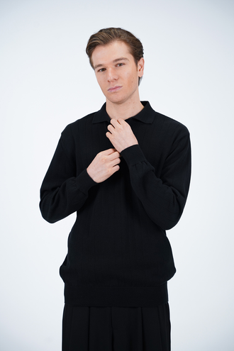 بافت یقه برگردان مردانه - 