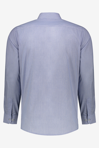 پیراهن یقه برگردان آستین بلند نخی راه راه مردانه  - 