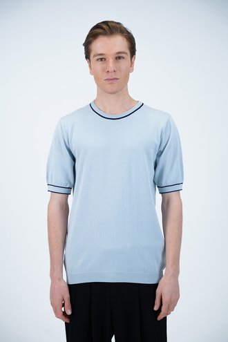 بافت یقه گرد مردانه  - 