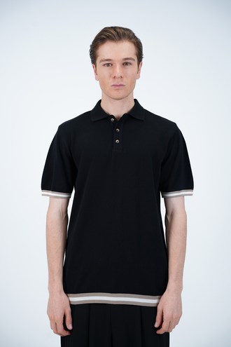 تیشرت بافت یقه دار مردانه - 