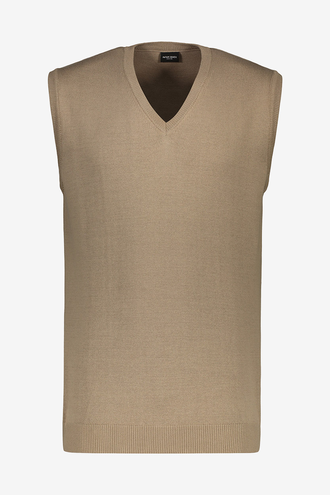 ژیله بافت بدون آستین یقه هفت ساده مردانه - 